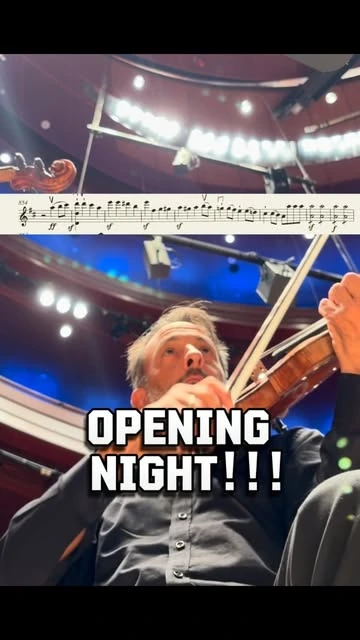 Orchestra stage and Richard performing on opening night