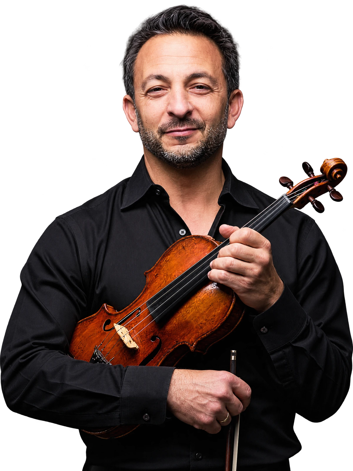 Richard Amoroso holding his violin